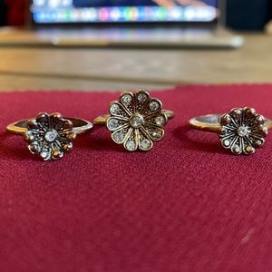 Gold Flower Rings